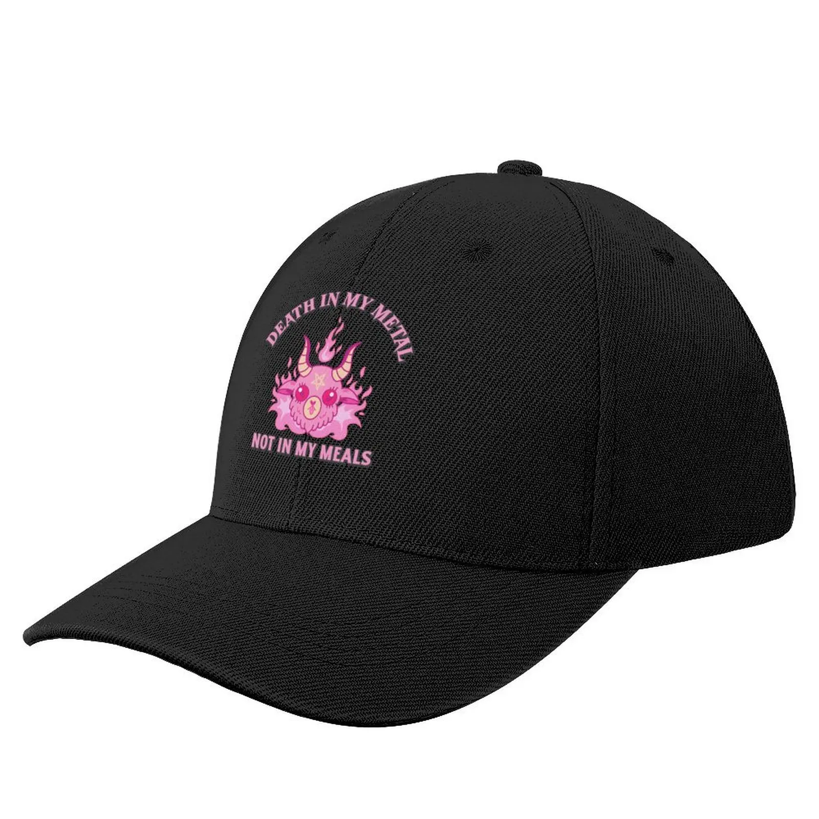 

Death In My Metal Not In My Meals - Vegan Metalhead Baseball Cap Ball Cap Golf Anime hard hat Women Beach Fashion Men's