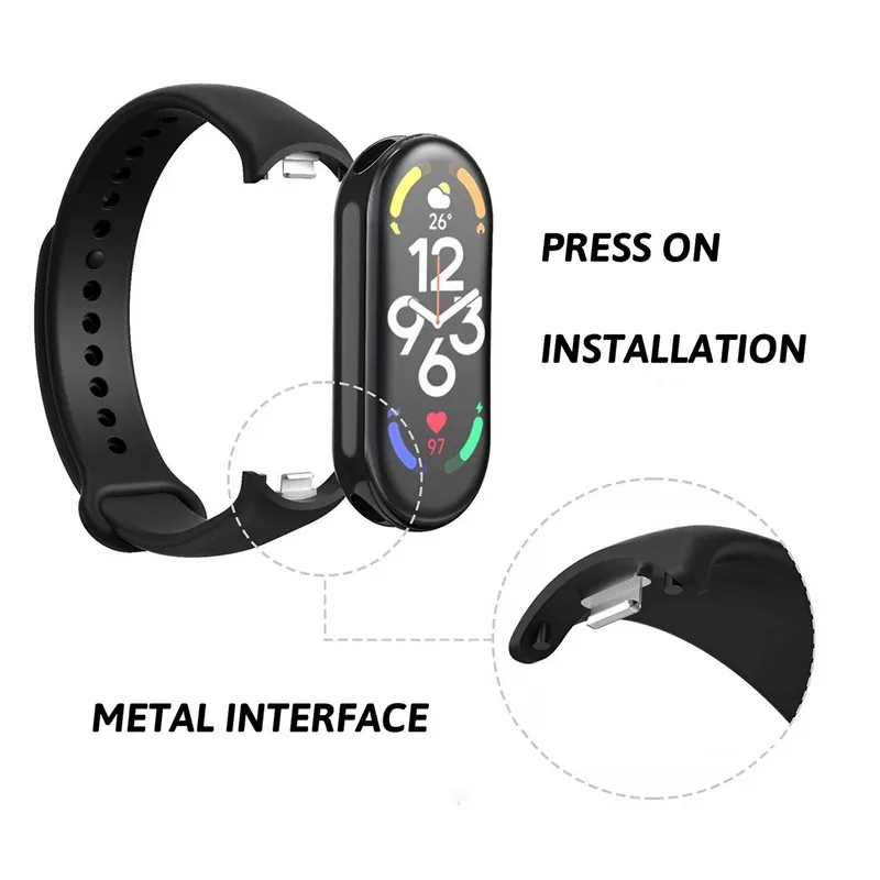 Custodia protettiva rigida / cinturino in silicone / cinturino morbido e confortevole per Xiaomi Mi Band 9 8 miband 9