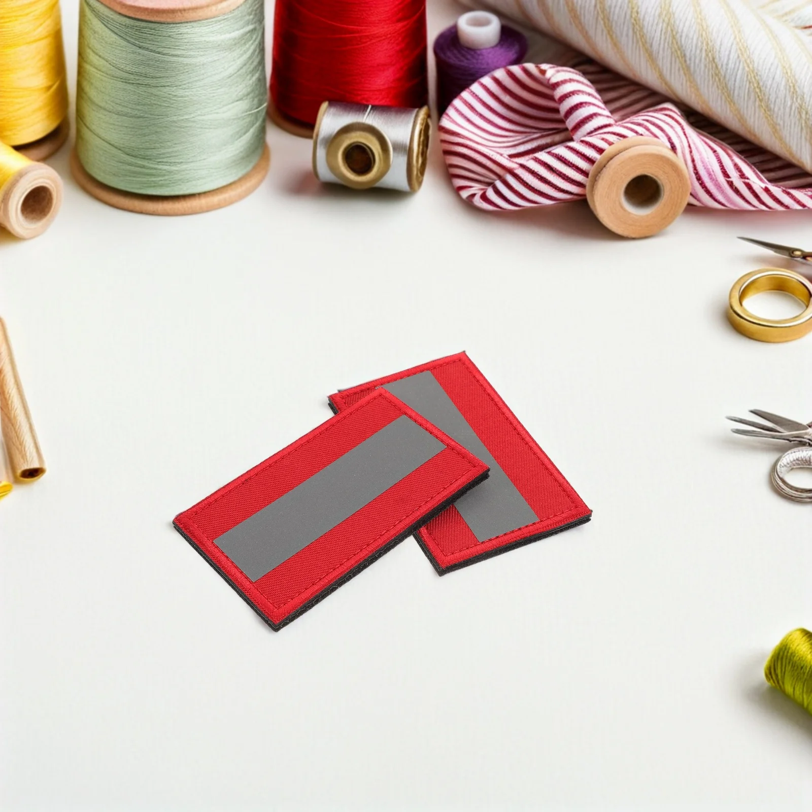 

6pcs Reflective Patch Pack Hook Loop Night Sports Safety Appliques For Rain Jackets Backpack Vest Armband Running Hiking Outdoor