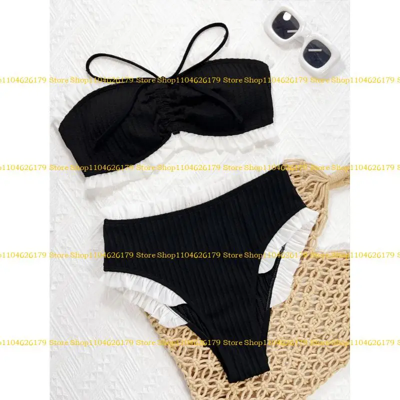 A1a2 Women Bandeau Thong Swimwears ثنائية نادي السباحة بدلة السباحة بدلة السباحة