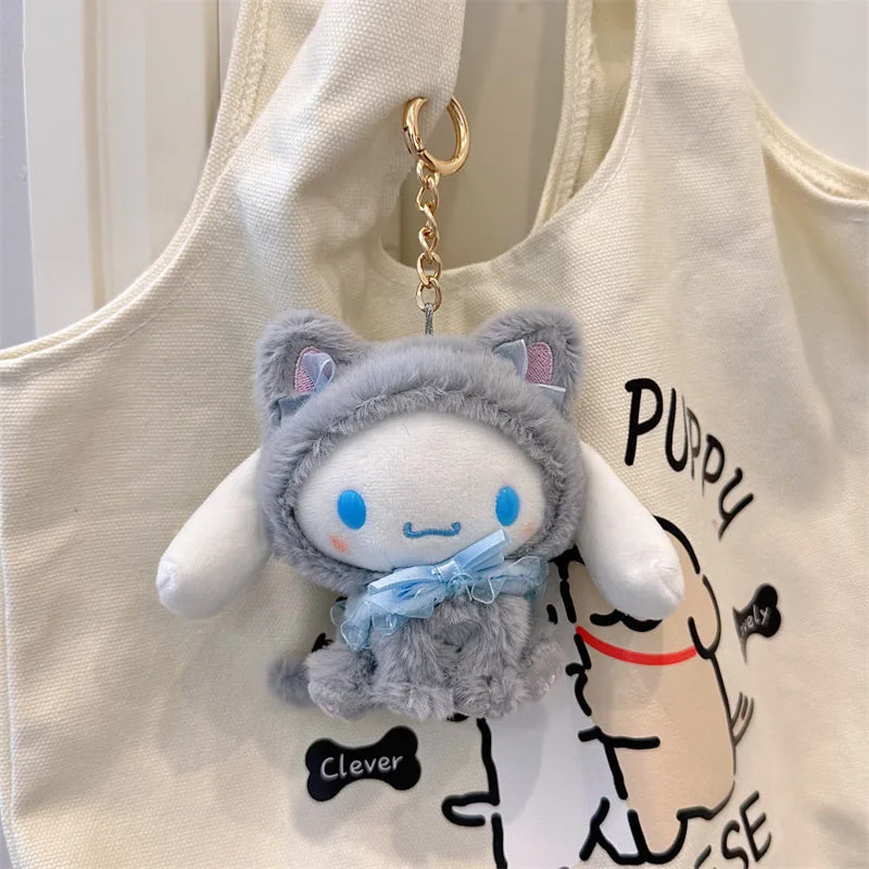 Sanrio Hello Kitty Sleutelhanger Mijn Melodie Kuromi Pluche Sleutelhanger Kawaii Cinnamoroll Kinderen Speelgoed Sleutelhangers Schattige Pompom Purin Geschenken