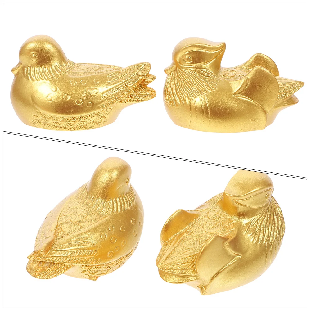 

2 Pairs Duck Ornaments Decoration Statue Animal Sculpture Bird Figure Crafts Lovers Resin Wedding Desktop