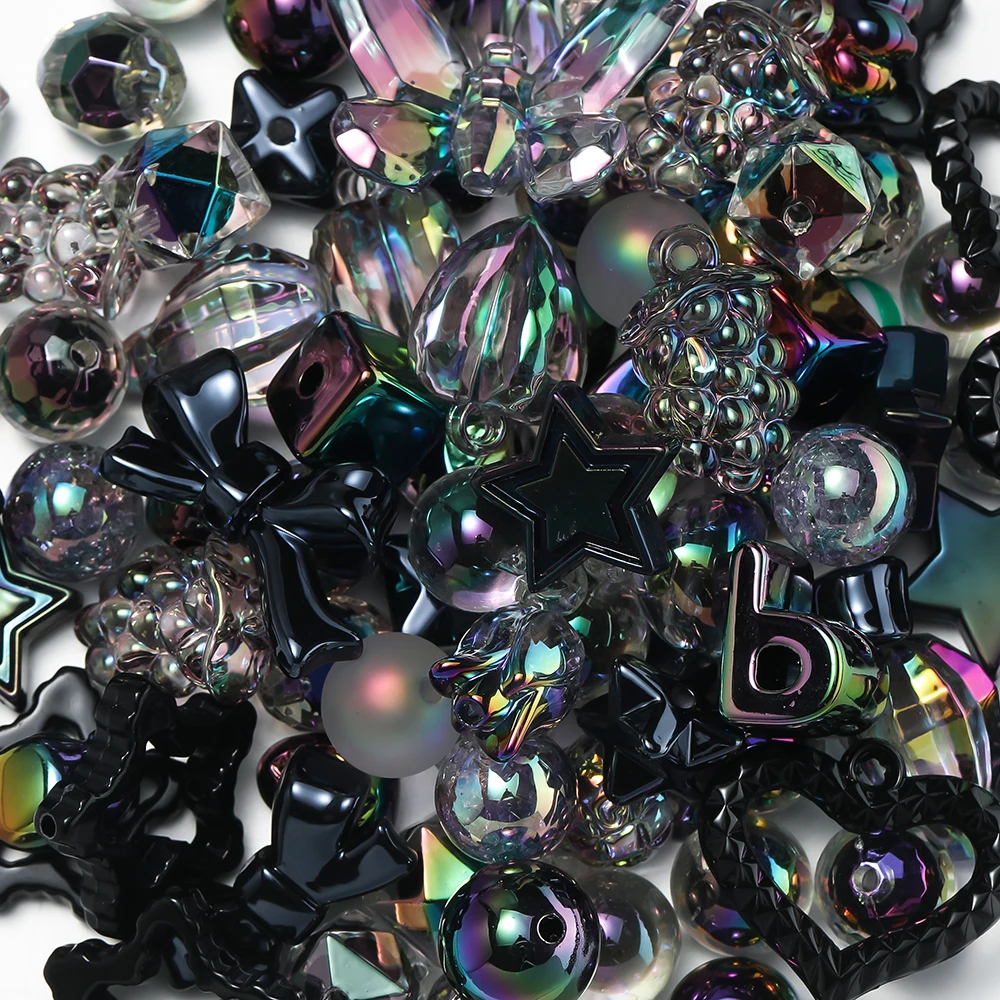 20/50grams Mixed UV Plated Acrylic Bracelet Beads Animal Flowers Bead for Keychain Necklace Phone Chain DIY Jewelry Making image 2