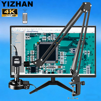 YIZHAN 4K Digital Microscope, 1/1.8in imx678 Sensor Microscope Camera, 150X C-Mount Lens, 6500K LED Ring Light, Folding Bracket