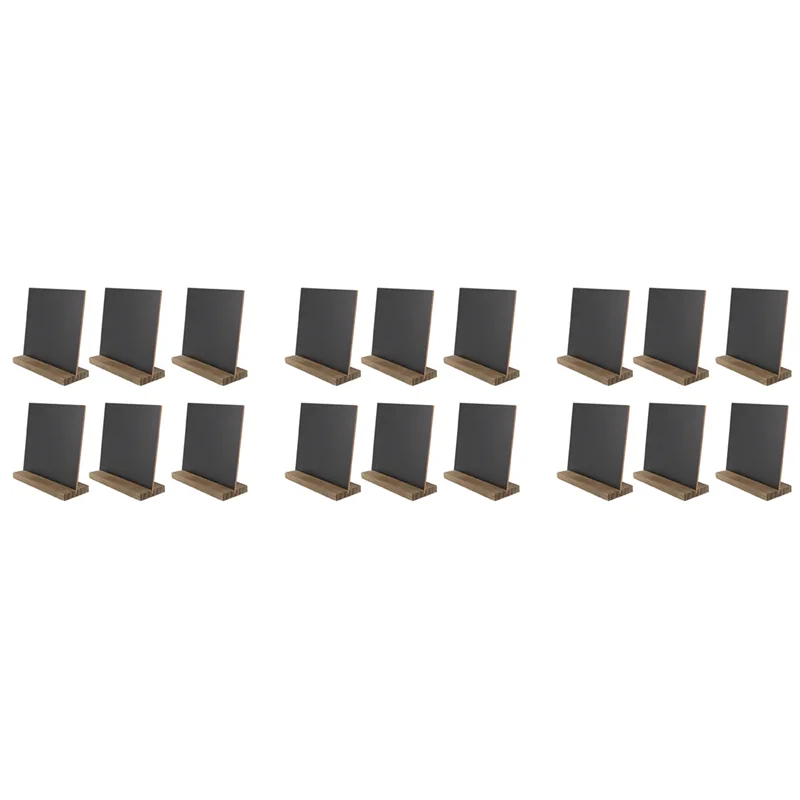 

ABGB-18 Pack Rustic Chalk Board Sign With Wood Stand For Wedding Decorations Signs Labels 6X5 Inch Blackboard