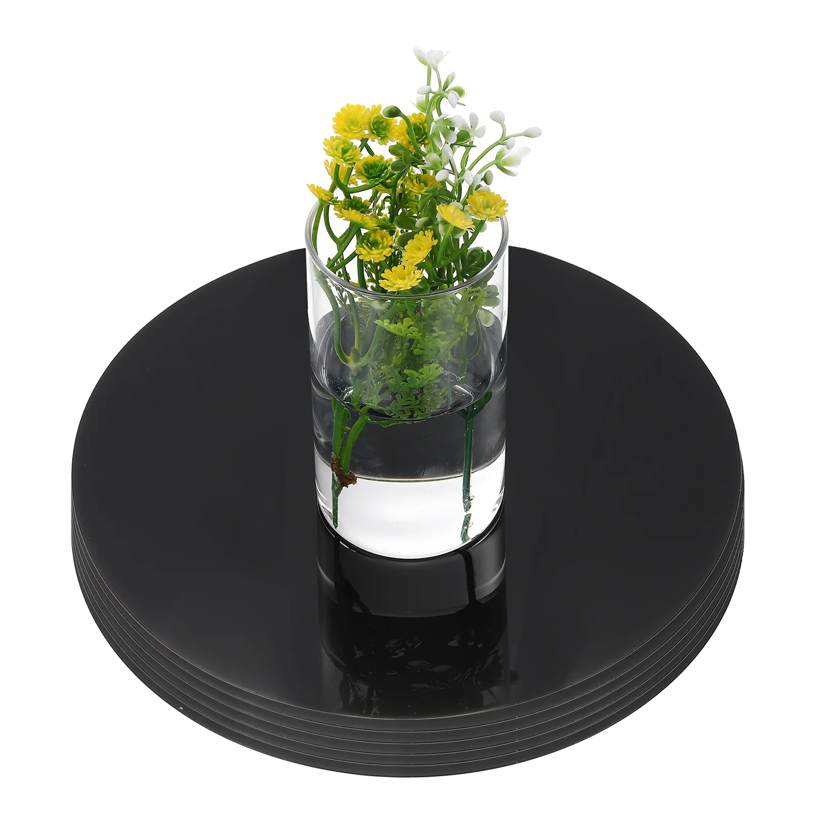 6pcs Mirror Centerpieces for Tables, Round Mirrors for Centerpieces Table Plate Tray Self Adhesive Acrylic for Home Wall Decor