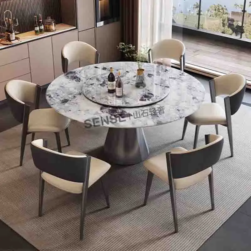 

Round Rotate Dining Table Restaurant Coffee Side Lounge Clean Cheap Salon Dining Table Nordic Mesas De Comedor Salon Furniture