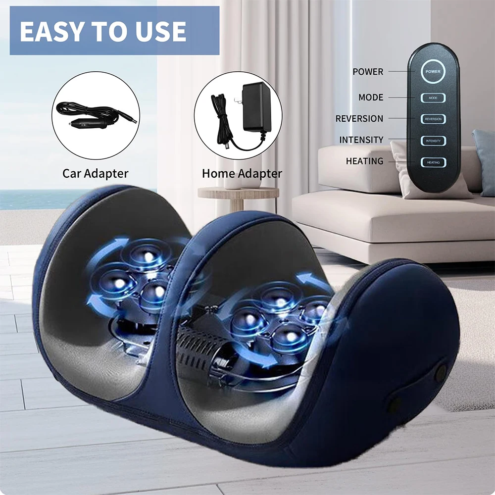 Foot Massager Machine for Relaxation Leg Arm Calf Massager with Heat Shiatsu Kneading Stimulator Massage for Blood Circulation