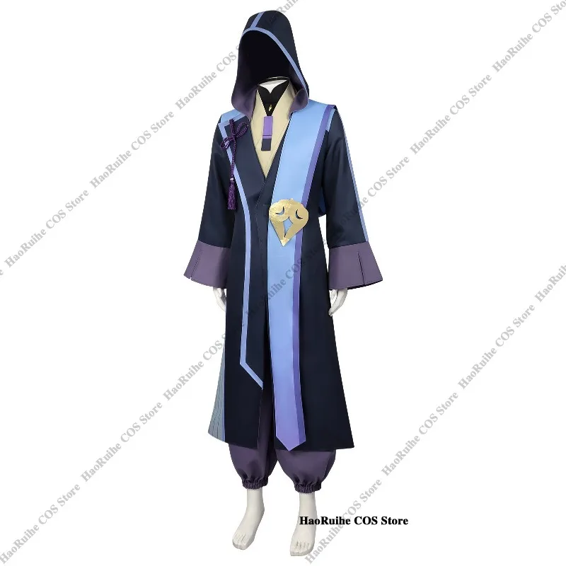 Hot Anime Princess Kaguya! Rai Komazawa Cosplay Clothing Cool Dark Purple Blue Cape Big Hat Goth Wig Halloween Navidad Carnaval view 2