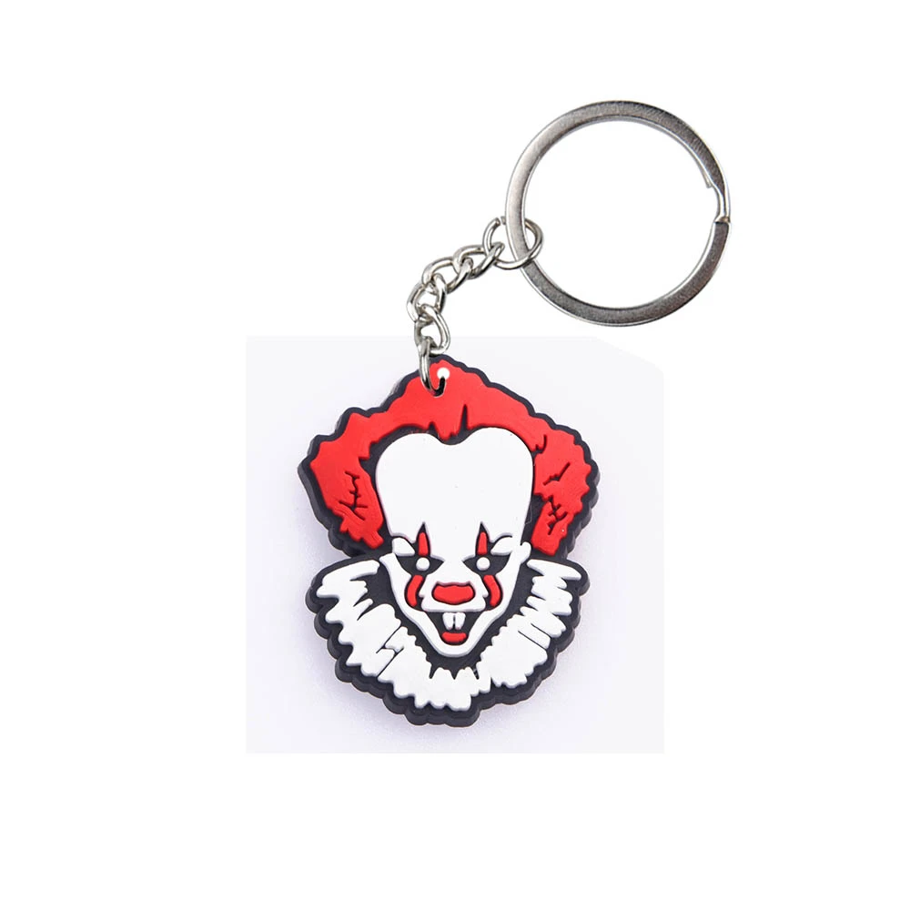 Feliz Halloween Horror Anime Chaveiros para Crianças, Personagem de Desenhos Animados, Palhaço, Porker Killer, Cool Key Rings, Meninos e Meninas