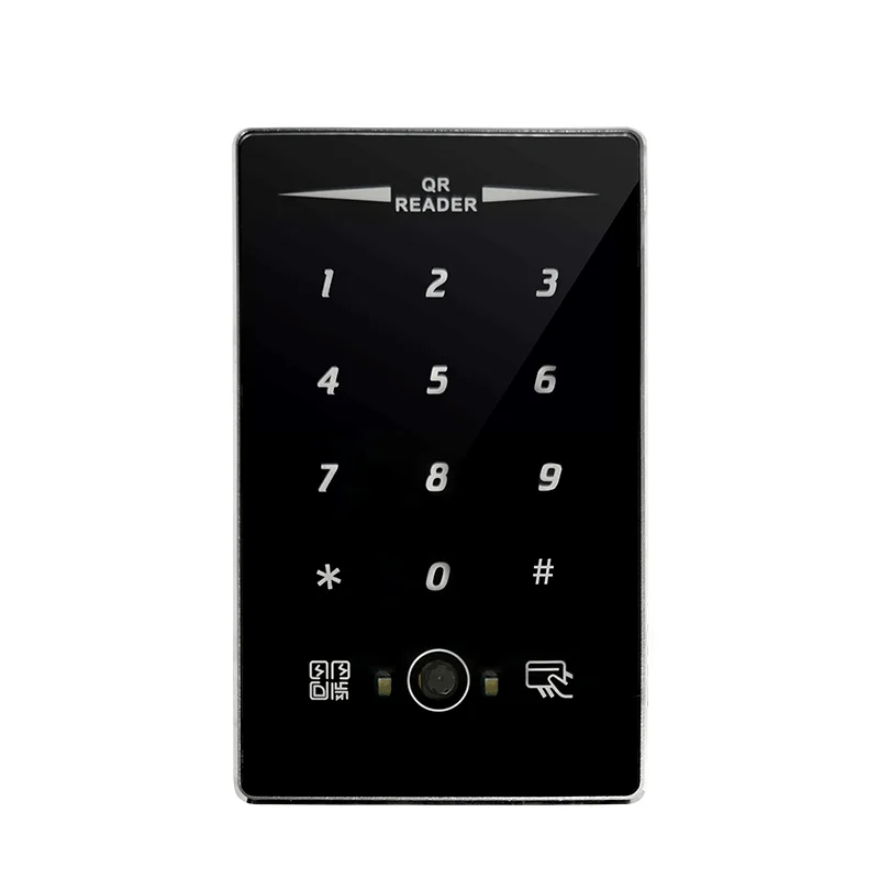 

13.56Mhz 1D Barcode QR Card Reader Scanner Wiegand RS232 RS485 Uart Waterproof Keypad Metal IC Card QR Code Access Control