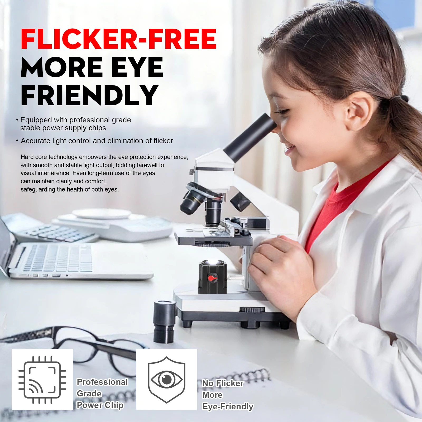 Datyson – accessoires de microscope professionnels, lumière de remplissage LED, éclairage à lumière blanche, source de lumière