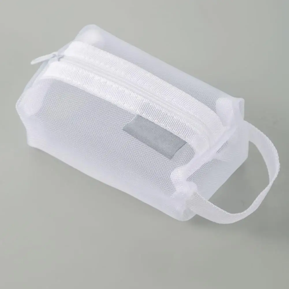 Storage Bag with Large Opening Nylon Mesh Pouch Versatile Clear Mesh Bag with Portable Handle Spacious Storage for Students'