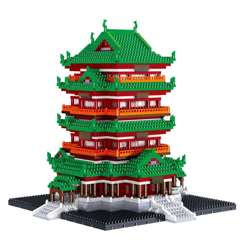 

China Famous Architecture Tower Micro Diamond Building Blocks City Historical Tengwang Pavilion Brick Toys