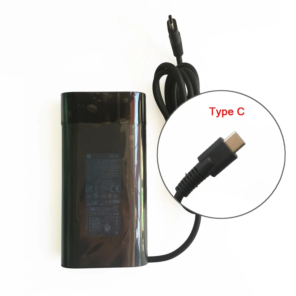 Obrázek 4: Originální 90W 20v 4.5A USB-C nabíječka pro HP spectre X360 15 2017 typ C energie střídavého adaptér notebook