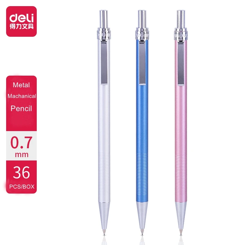 

Deli 1PCS Mechanical Pencil 6493 0.7mm 6492 0.5mm 2B Lead Auto Advance Metal Body 3 Colors Optional Office & School Supplies
