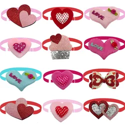 50/100pcs Dog Bowtie Valentine's Day Dog Accessories Dog Bow Tie Pink Girl Dog Bowties Love Dog Supplies for Small Dogs