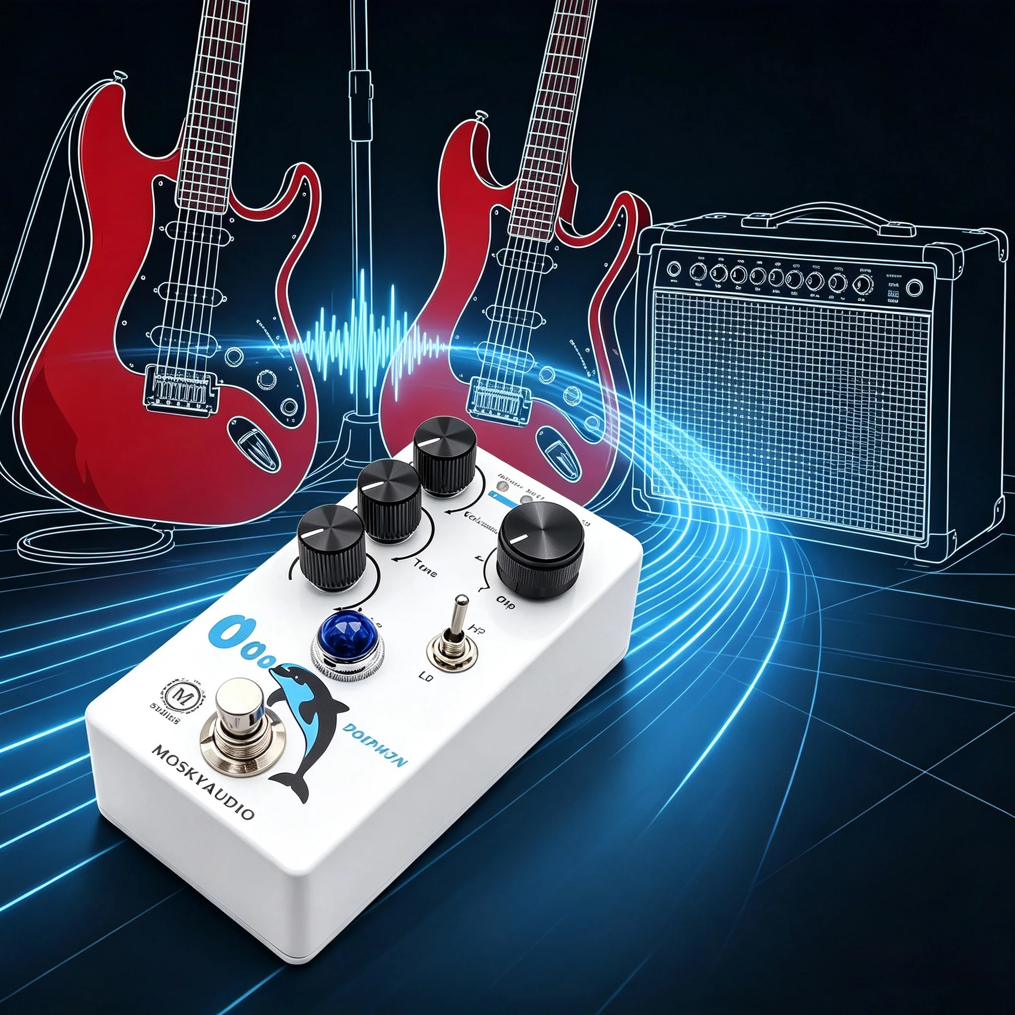 MOSKY DOLPHIN Electric Guitar Effects Pedal, High Gain Distortion Overdrive for Guitar Bass Accessories