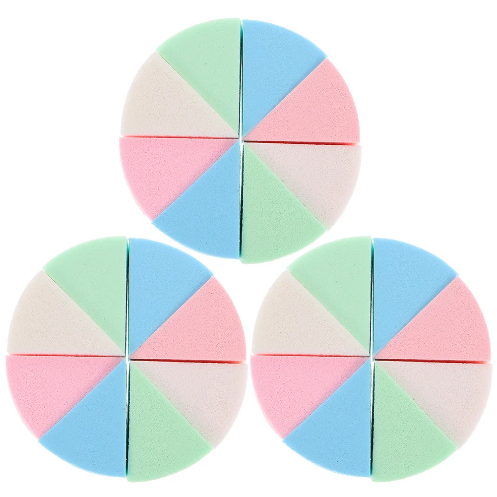 3 Zestawy Trójkątnych Gąbeczek do Makijażu, Do Użytku na Sucho i na Mokro, Aplikator do Podkładu, Korektora, Cieni do Powiek dla Kobiet