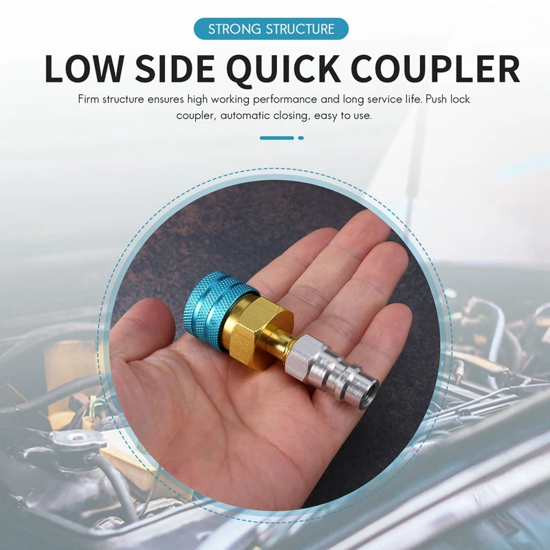 R1234Yf To R134A Low Side Quick Coupler, R12 To R134A Hose Adapter Fitting Connector For Car Air-Conditioning Ac Charging