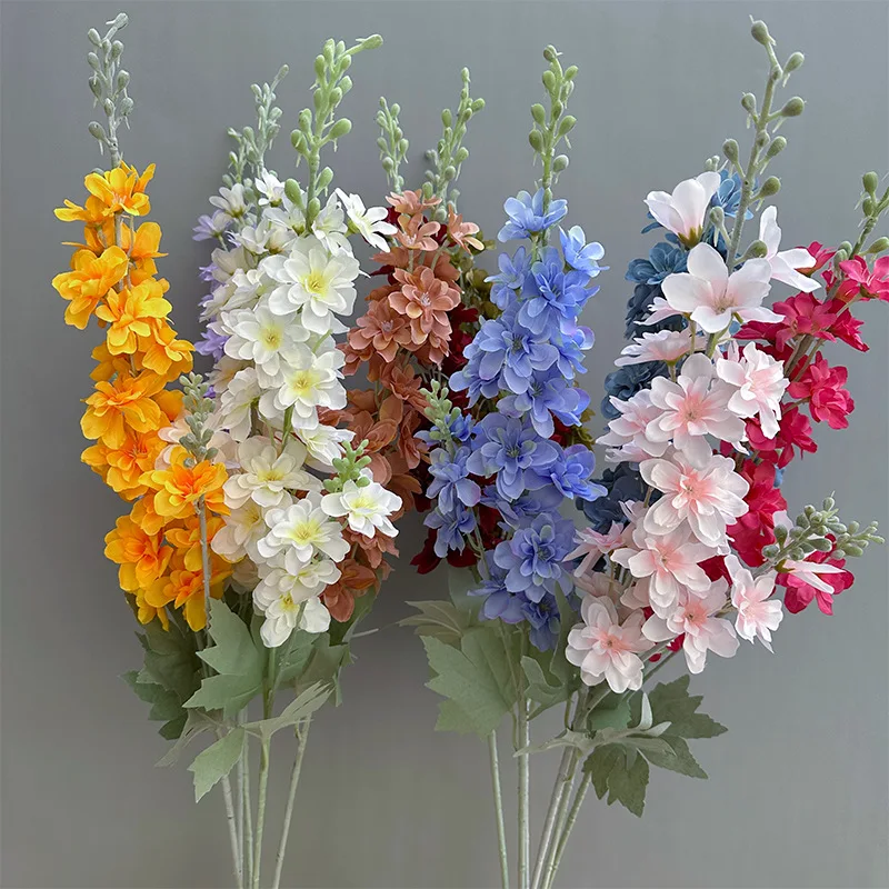 

Yannew 8pcs Tall Delphinium Artificial Flowers Bulk White Pink Silk Larkspur for Vase Home Wedding Floral Arrangement Decoration