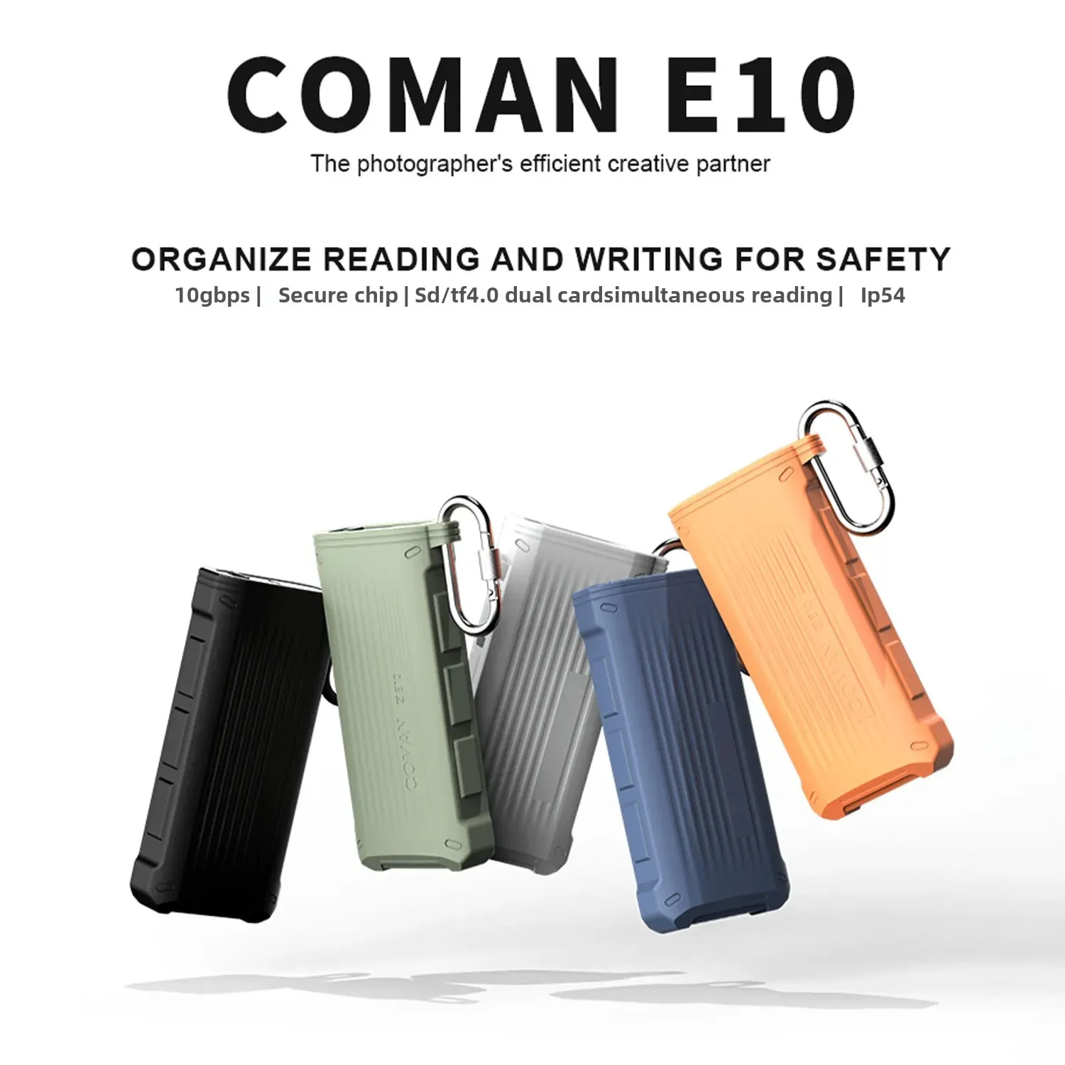 

COMAN E10 Multi Purpose High Speed Card Reader Box Compact Versatile and Lightning Fast Data Transfers TF SD Card Reader Case