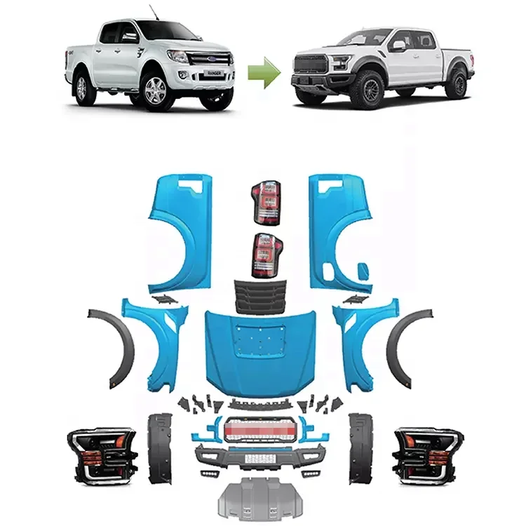 Hot Sell Body Kit New Style Auto Spare Parts Kits Body Car for Ford RANGER T6 T7 T8 Upgrade to F150 RAPTOR Sports