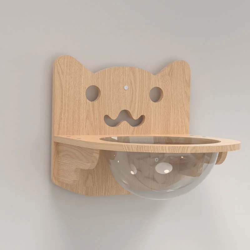 Solid Wood Punch-Free and Nail-Free Cat Wall-Mounted Space Capsule Nest Cat Climbing Frame Jumping Platform Cat Wall Hammock Doe