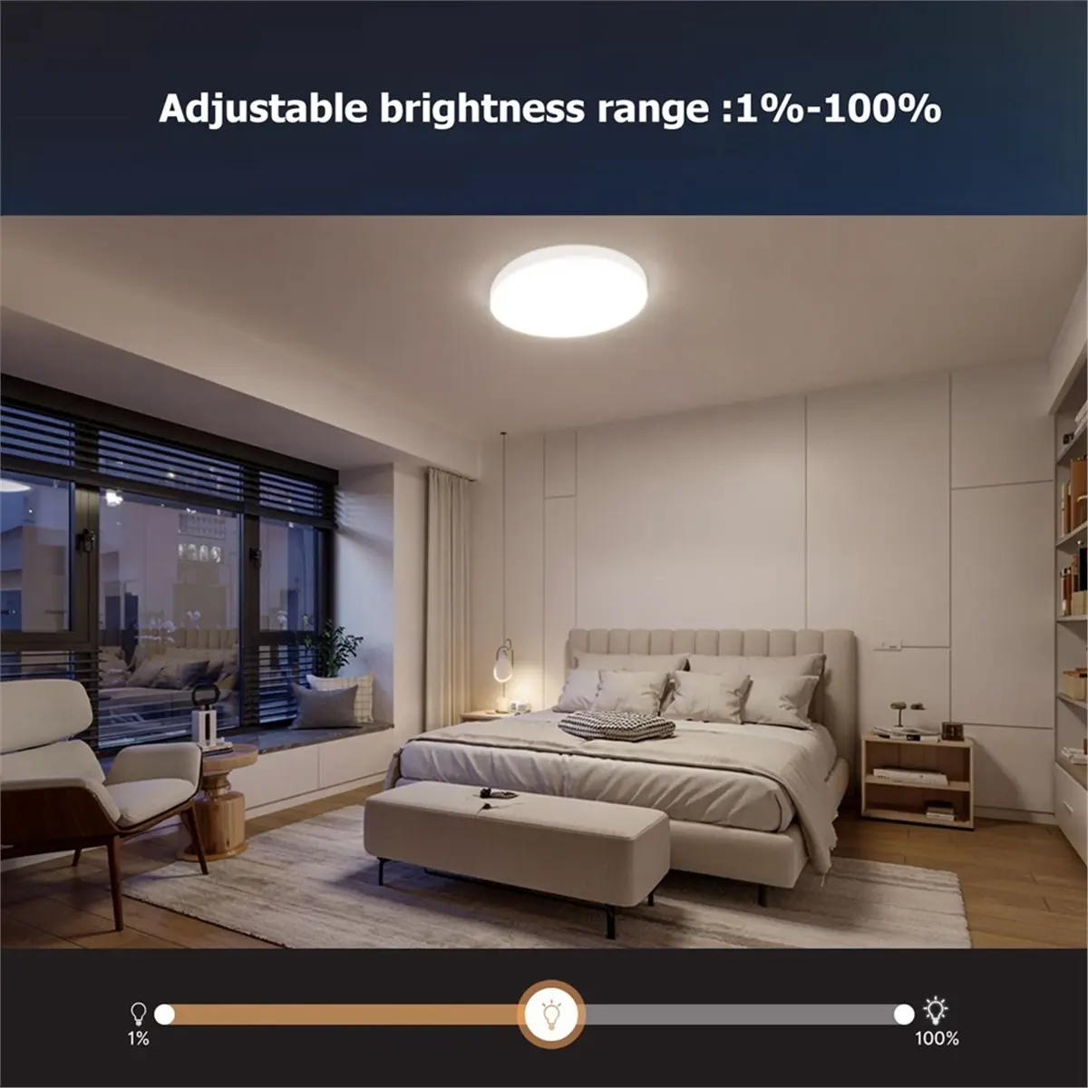 OKgood 23W Smart Zigbee Ceiling Light Ultra-Thin Energy-Saving RGB Dimmable LED Lamp TUYA APP Remote Control Voice Control