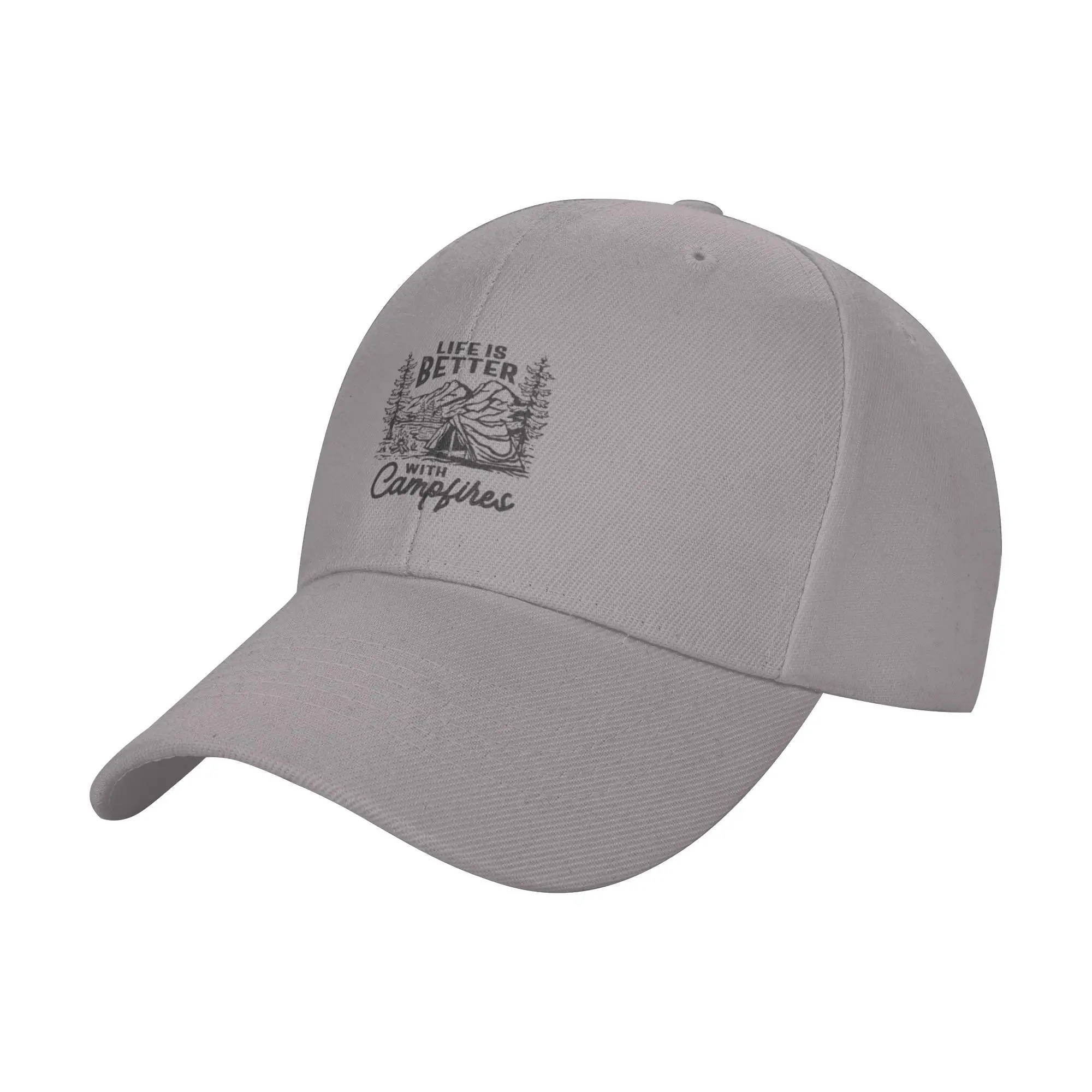 Hot Sale Life is Better With Campfires Outdoor Adventure Baseball Cap  Casual Black Cap  Concert Black Cap