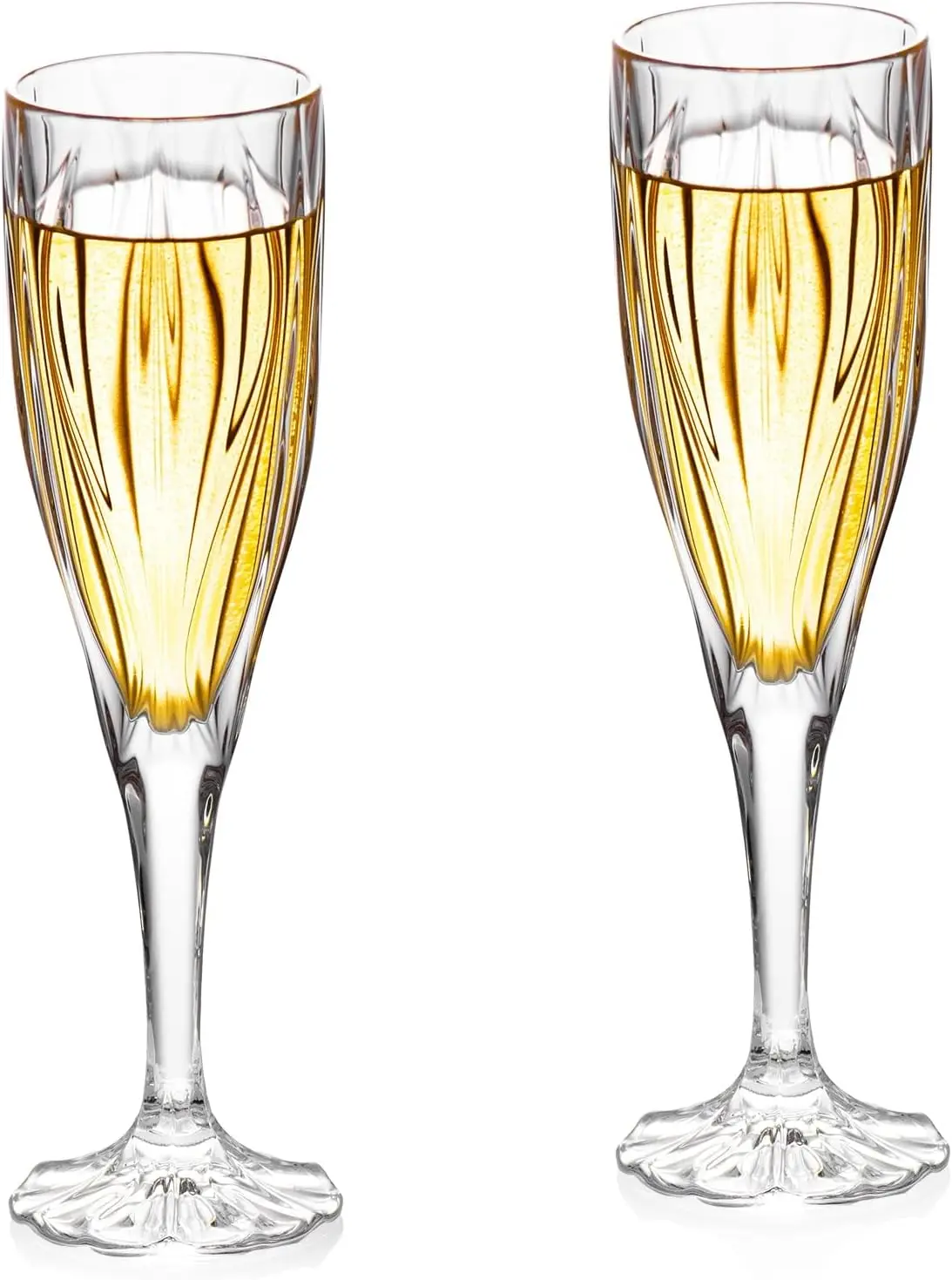 

Champagne Flutes Set of 2, 6.3oz Crystal Clear Glasses with Long Stem, Elegant for Wedding, Party, Birthday