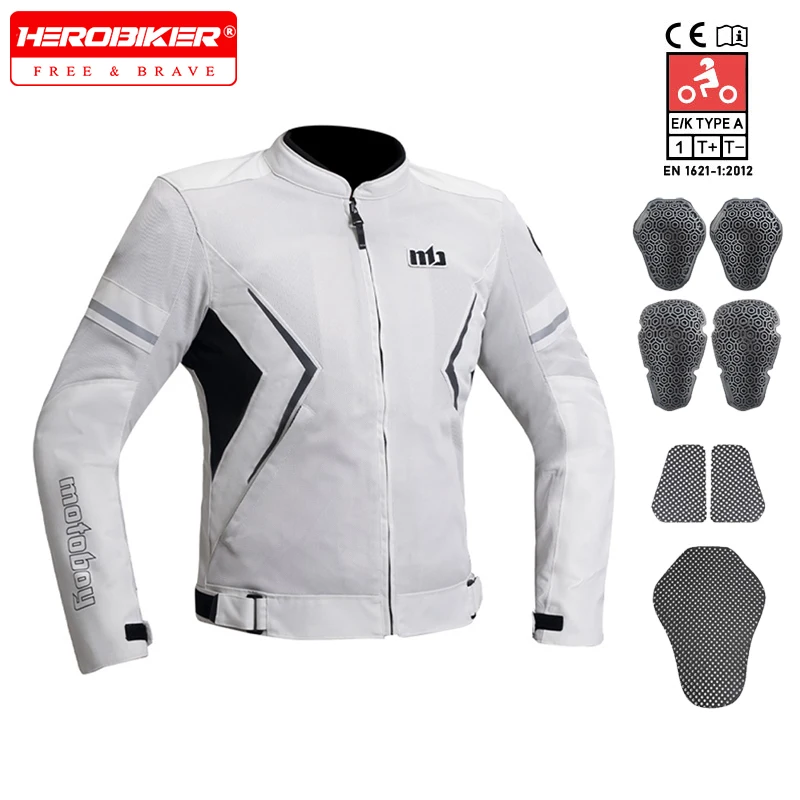 

MOTOBOY Motorcycle Jacket Summer Breathable Mesh Motorbike Jacket CE Anti Fall Moto Protective Gear Motocross Riding Clothes Men