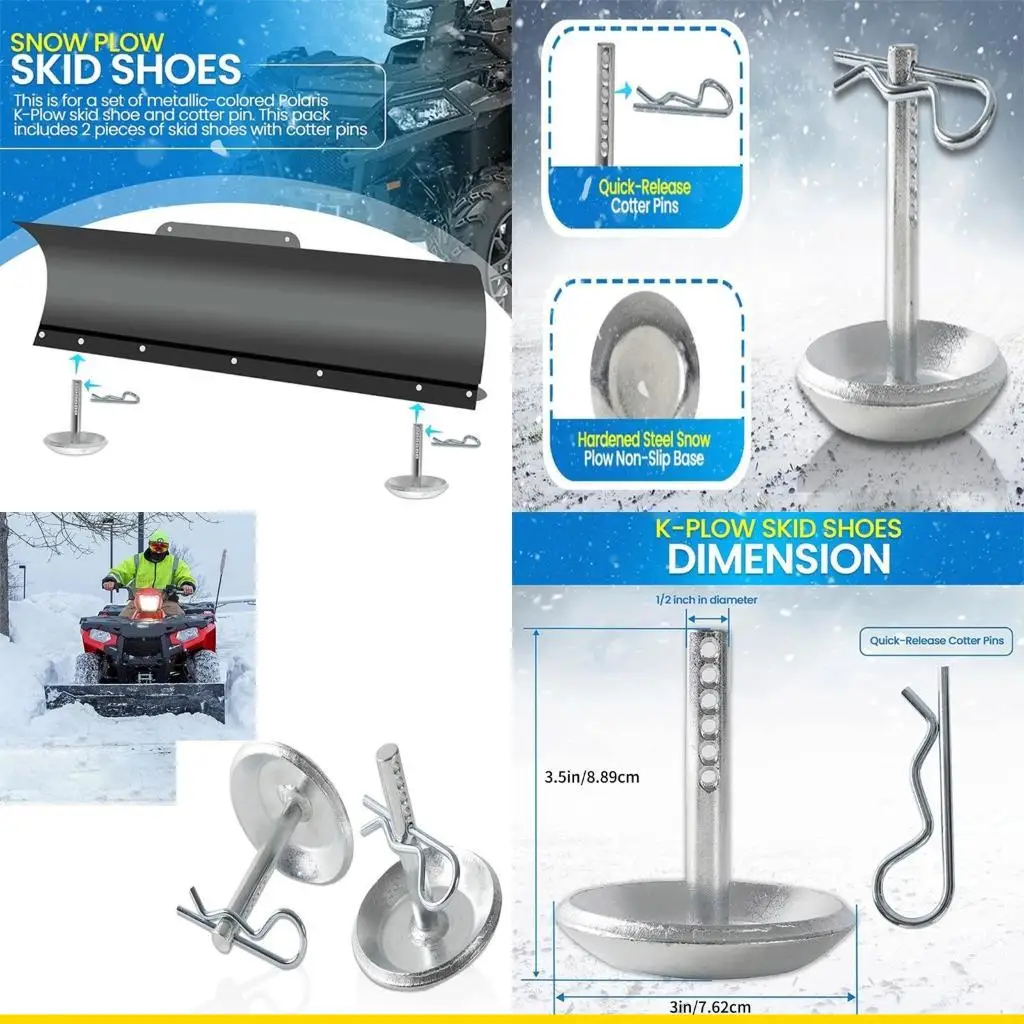 

SZCH Heavy Duty Snow Plow Skid Shoes Adjustable Steel Snow Plow Feet for Snowplow