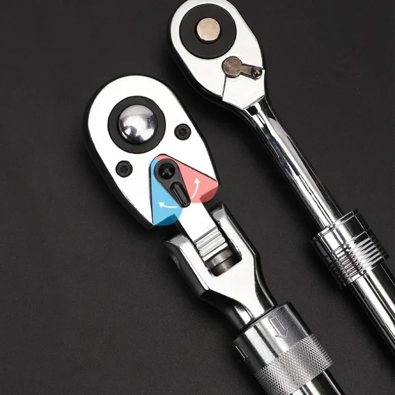 1/4 1/2 3/8 72-Tooth Carbon Steel Retractable Ratchet Wrench Automatic Quick Release Spanner Multifunctional Hand Tool