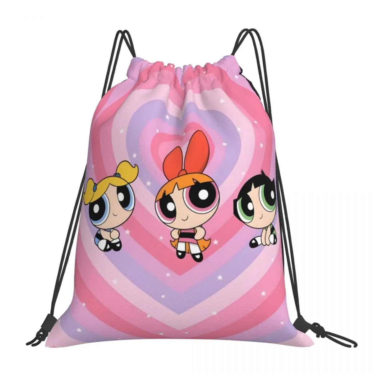 

The-Powerpuff-Girls Drawstring bag Storage Portable Handbags Grocery Shopping Shoulder bags foldable Travel Bag