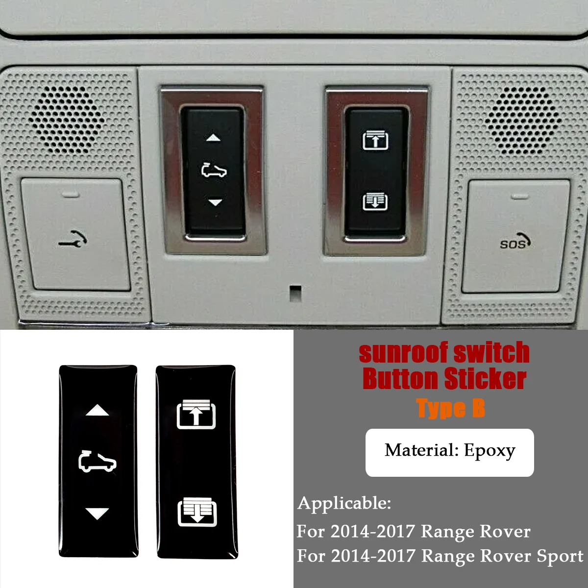 Knopfaufkleber für Range Rover Vogue L405 2014 bis 2017, Innenabdeckung für Range Rover Sport-Zubehör, L494 Getriebe-Terrain-Schalter – Detail 15