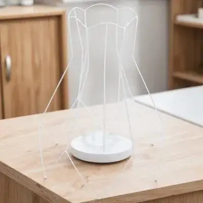 

Wire Lampshade White Iron Desk Stand Braiding Ring For Lamp Shade Cage Light Shade Holder DIY Craft Accessories