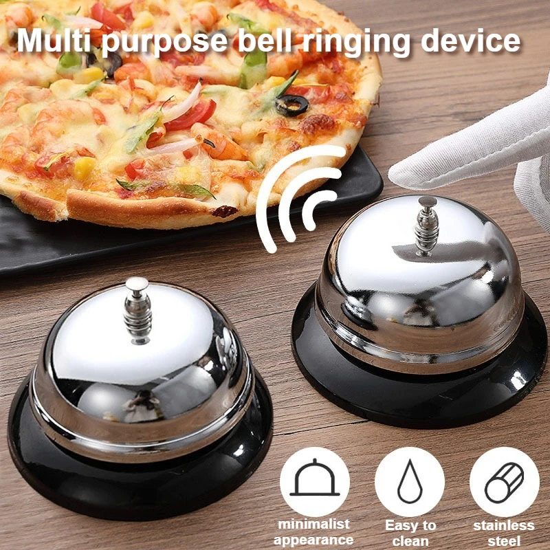 Multipurpose stainless steel dining bell for restaurant kitchen bar counter call answering and pet meal