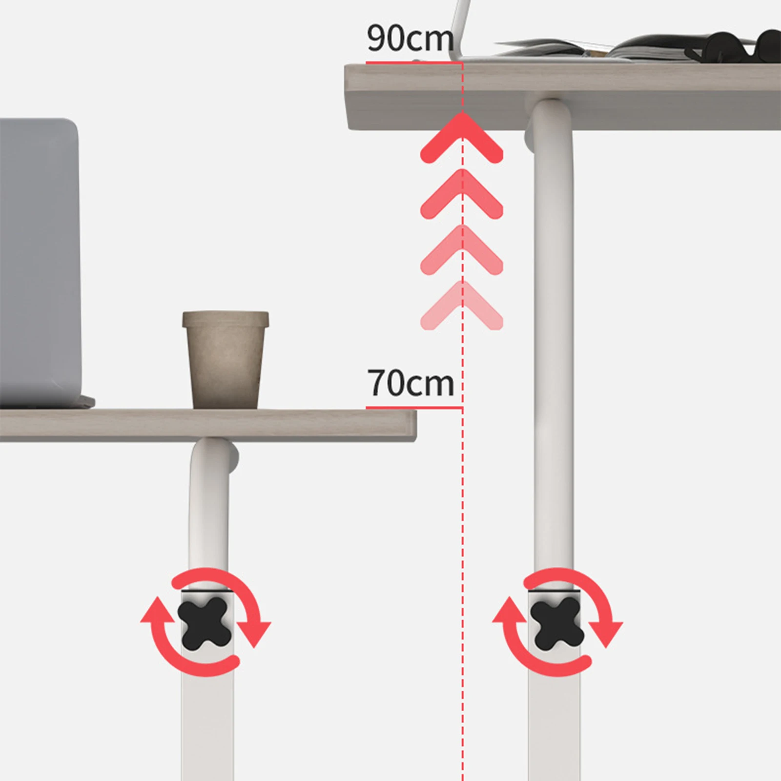 Bureau debout portable réglable, table pour ordinateur portable mobile, petit bureau d\'ordinateur, bureau de travail pour chevet, recommandé