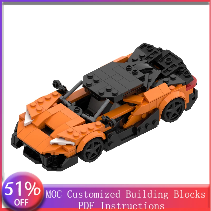

373 PCS Racing Car Orange and black super MOC Customize Modular Building Block Creative Design Simple DIY Boys Assembly Toy Gift