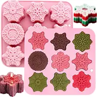 Molde de Silicona con Copos de Nieve