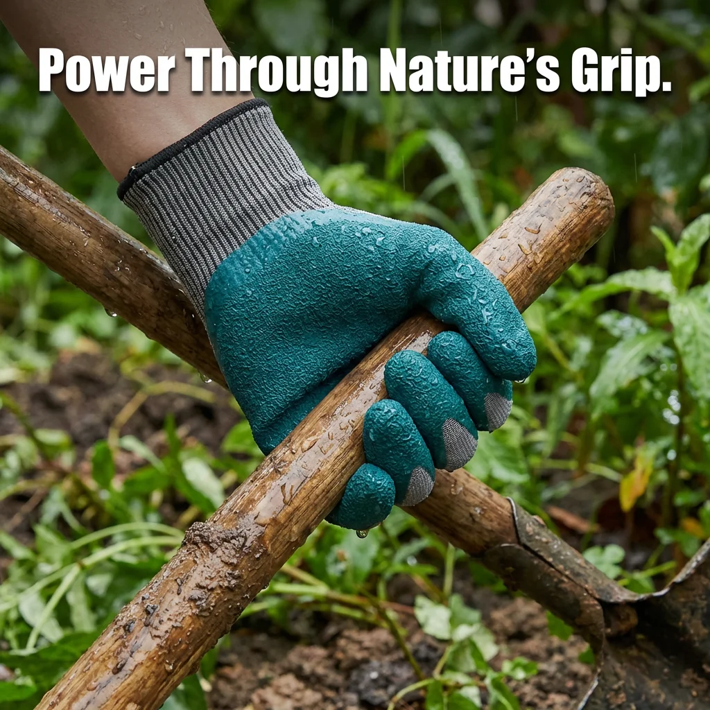 Breathable Work Gloves, Rubber Coated Anti-Slip & Abrasion Resistant Lightweight Gloves for Outdoor Planting Gardening Farm Work