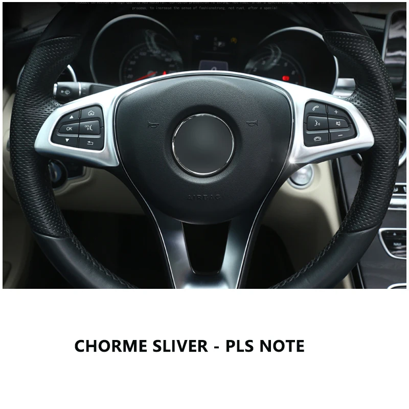 For Mercedes Benz C E GLC CLA Class W205 W213 X253 Carbon Fiber Texture Steering Wheel Frame Cover Trim