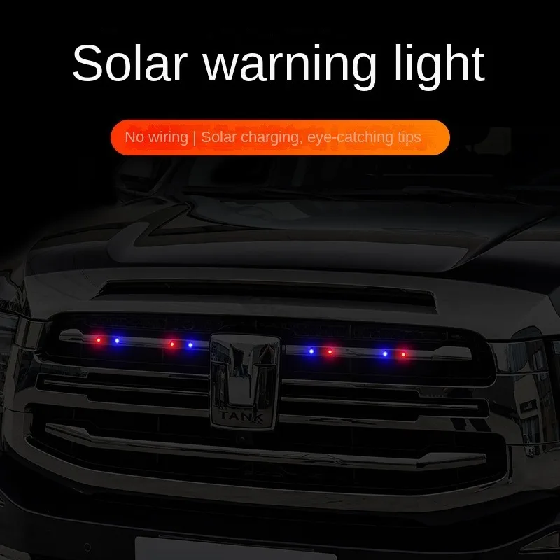 Anti-Theft Caution Lamp Car Solar LED Light Mini Strobe Warning Light Night Ride For Motorcycle Electric Vehicle Bicycle