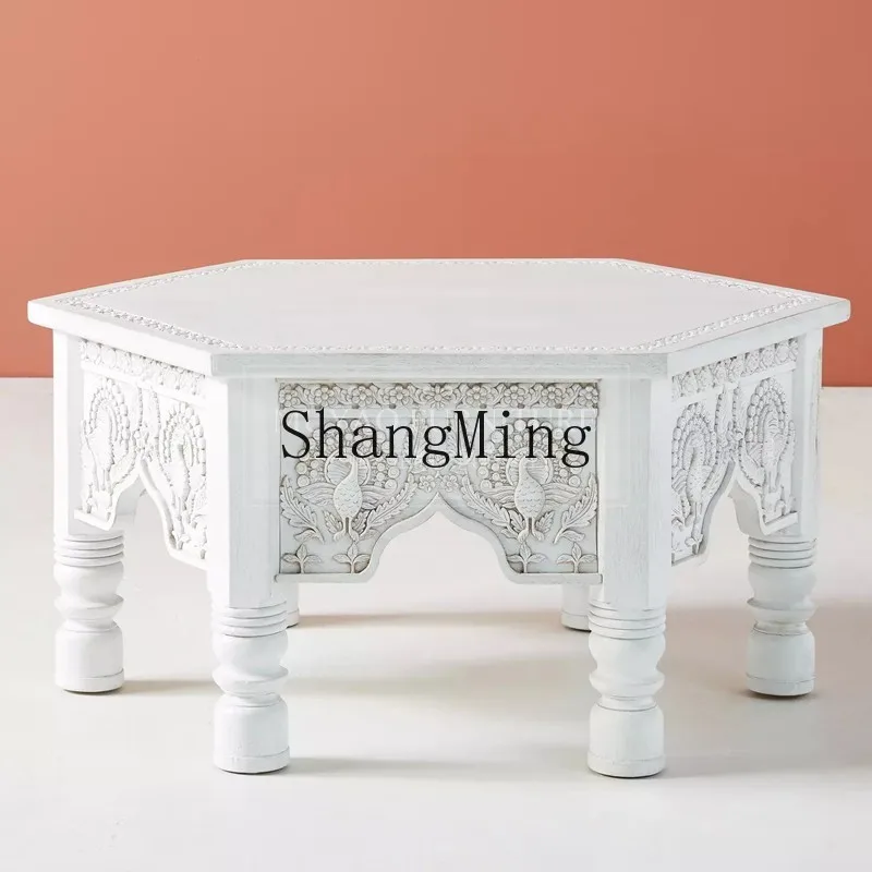 

DHY style coffee table antique carved furniture solid wood old carved tea table coffee table