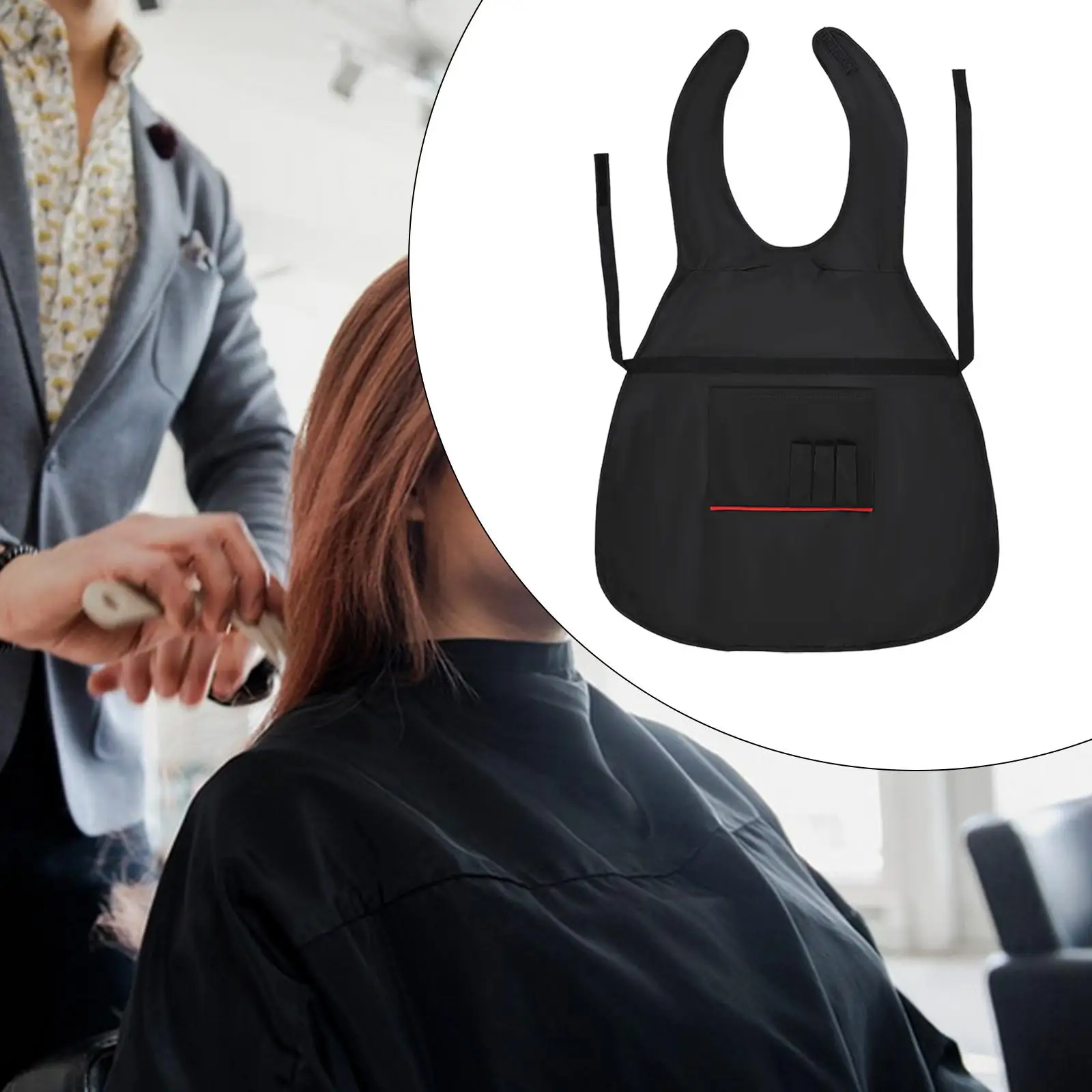 Barber Haircut Styling Apron Waterproof with Multi Pockets Salon Barber Apron