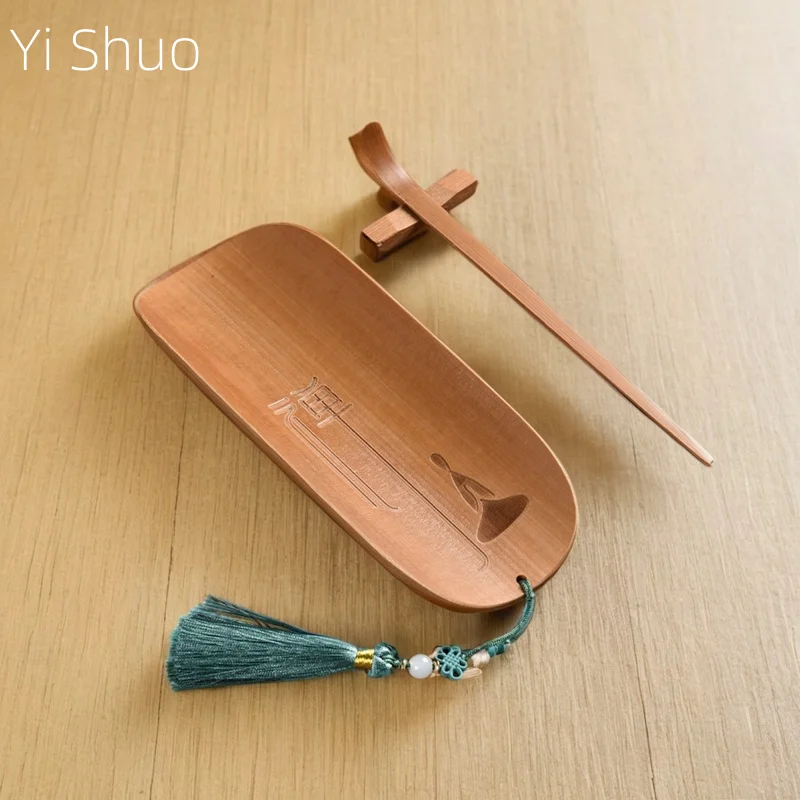 

Бамбуковый набор для чайной церемонии, состоящий из трех предметов, чайная ложка, зажим для чая, аксессуары для лотоса, кунг-фу