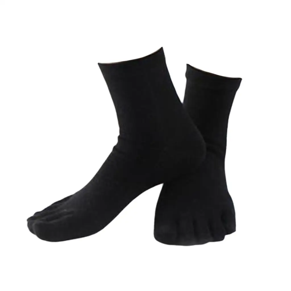 Moisture Wicking Five Toe Cotton Socks Comfortable Crew Athletic Socks and Tights for Women Men Outdoor Activities