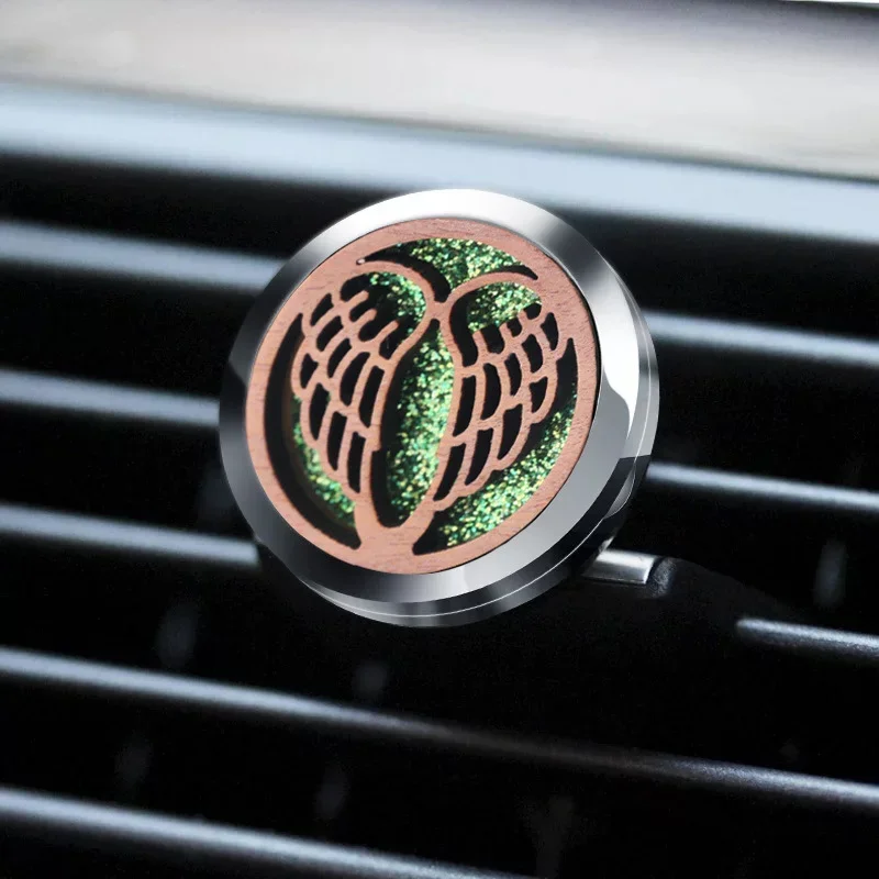 Refillable Car Air Freshener Smell  Natural Wood Perfume Diffuser Clip Auto Vent Freshener Decoration  Interior Accessories