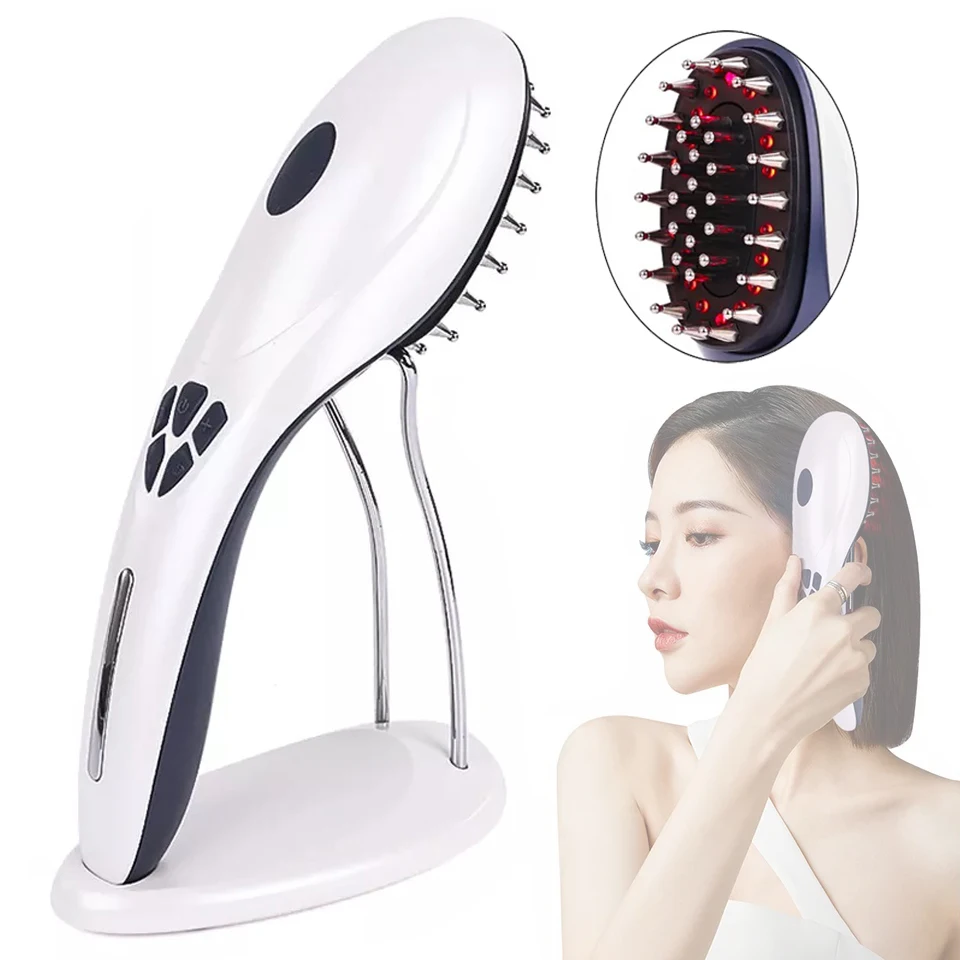 

6 in 1 Electric Laser Hair Growth Comb Anti Hair Loss Massage Therapy Brush USB Red Light Ions Vibration Massager